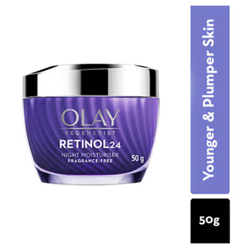 Olay Retinol Anti Ageing Night Moisturiser For Youthful Looking Skin, No Irritation, Fragrance Free